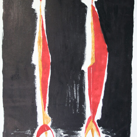 Robert Adams, Two Standing Figures, lithograph